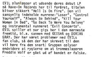 EVIL Debut LP Set for Spring Release on Rave-On Records