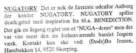 Introducing NUGATORY: Aalborg's Death-Grind Sensation