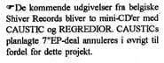 Belgiske Shiver Records Præsenterer Nye Udgivelser med CAUSTIC og REGREDIOR
