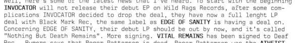 Music Industry Updates: INVOCATOR Changes Labels, EDGE OF SANITY's Debut, and More