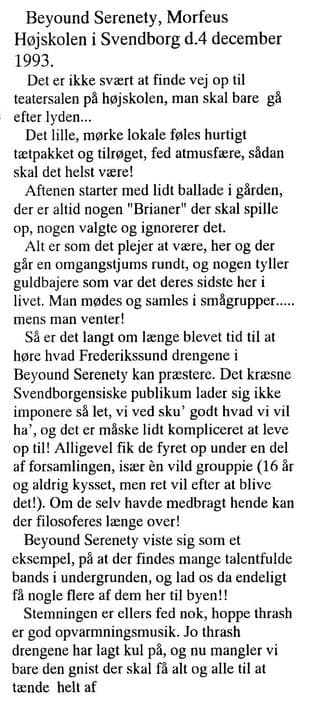 An Evening with Beyound Serenety at Svendborg High School